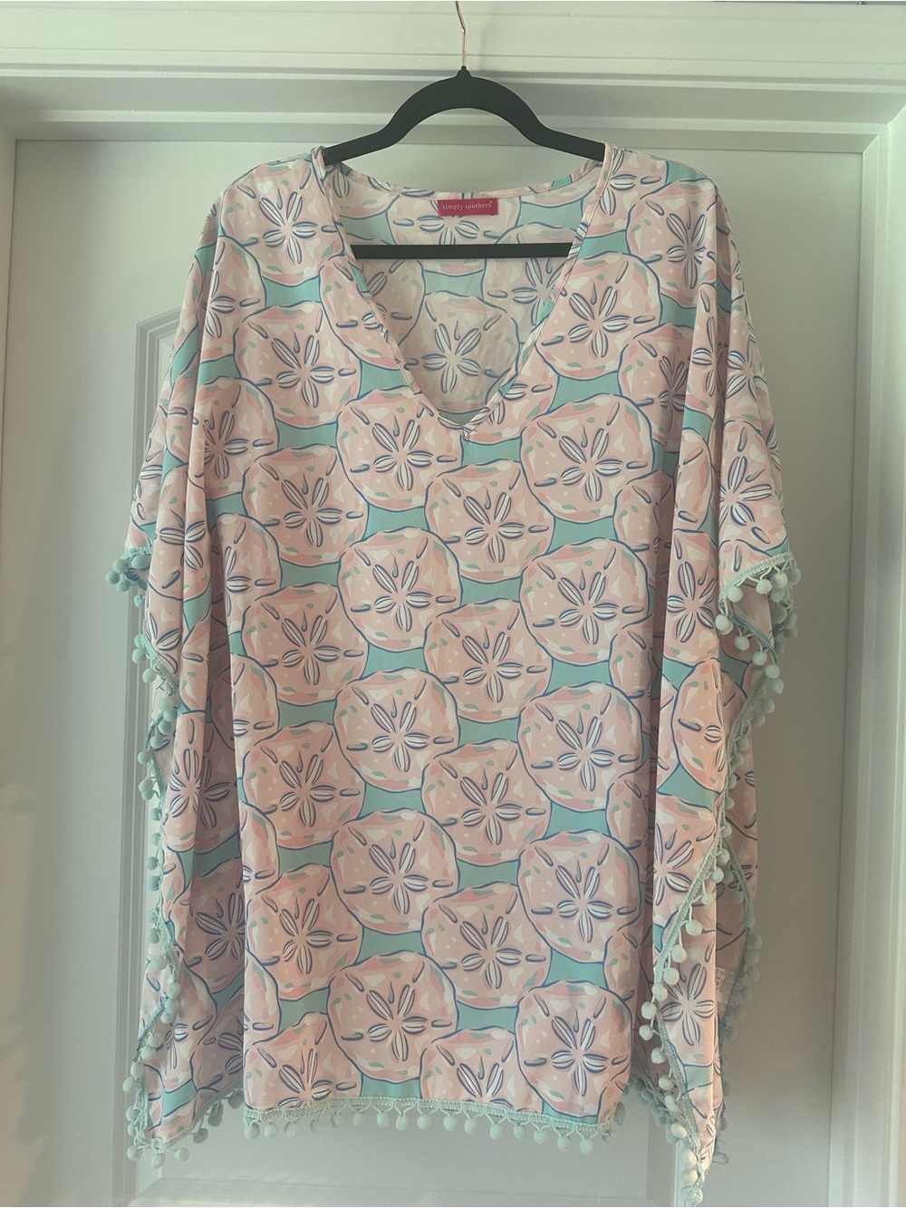Simply Southern Pink and Aqua Sand Dollar Swim Coverup
